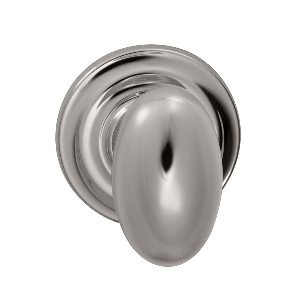 Passage Egg Knob with Traditional Rose in Polished Nickel Lacquered