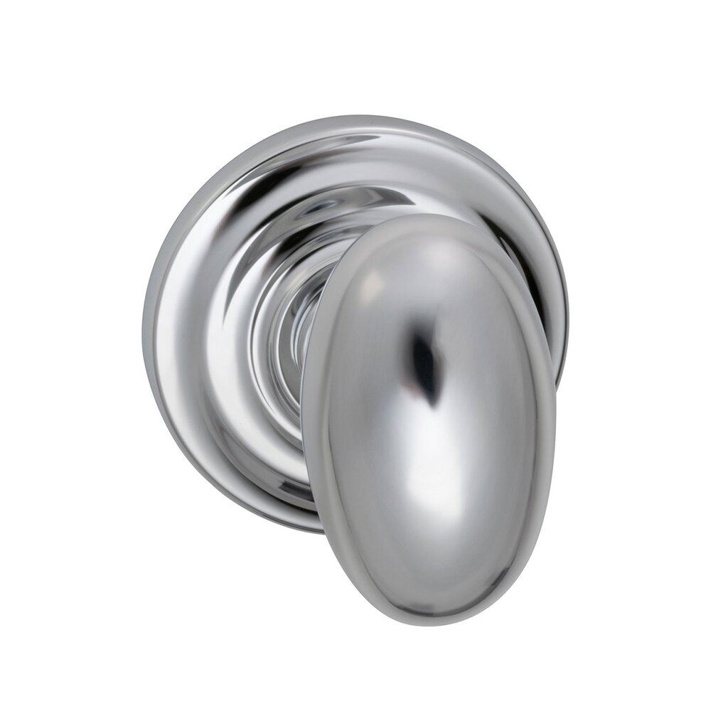 Passage Egg Knob with Traditional Rose in Polished Chrome
