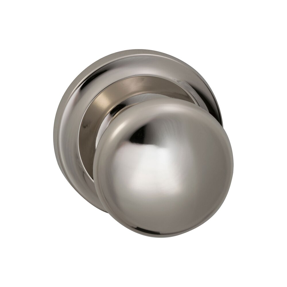 Passage Latchset Classic 2 1/8" Half Round Knob with Radial Rosette in Polished Nickel Lacquered