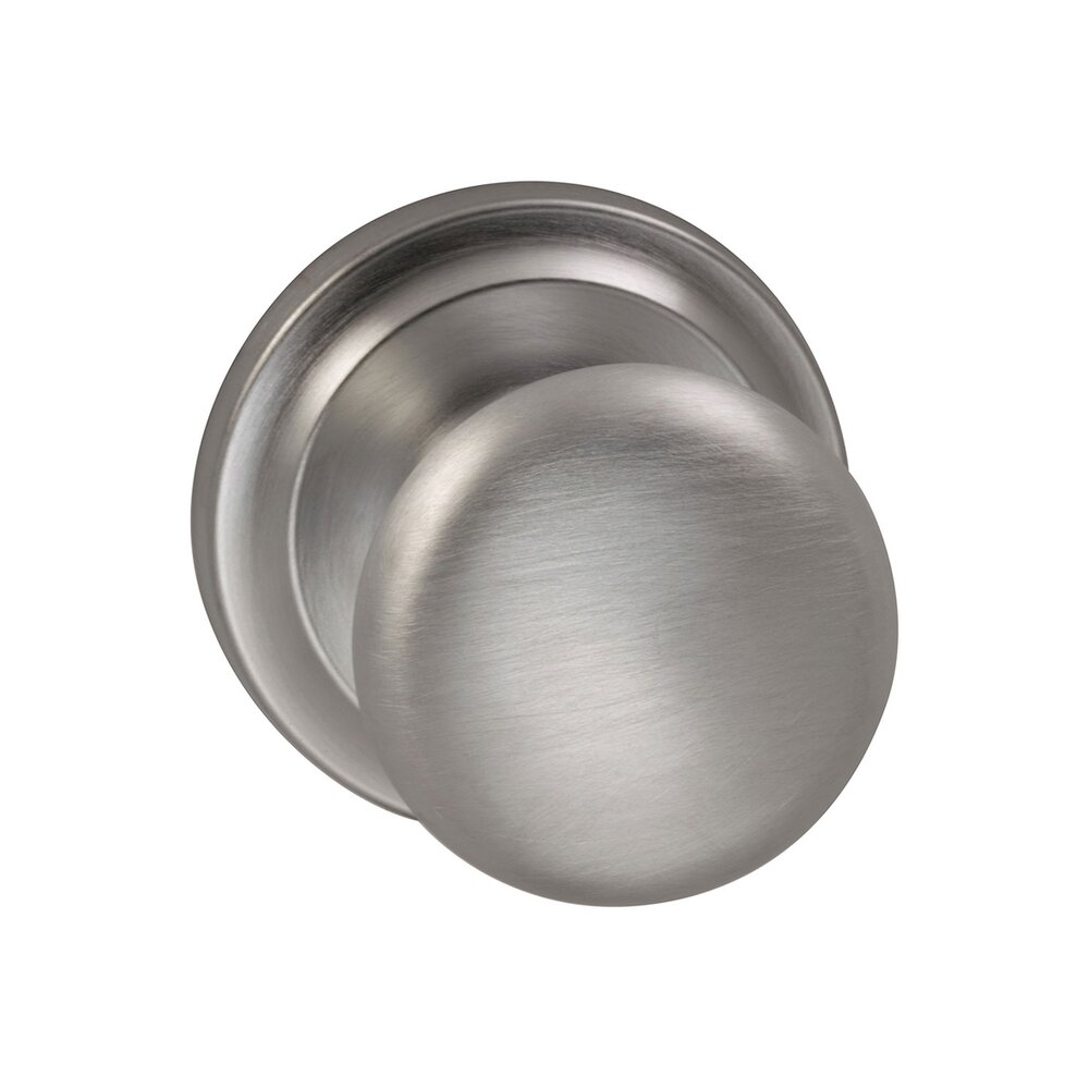Passage Latchset Classic 2 1/8" Half Round Knob with Radial Rosette in Satin Chrome