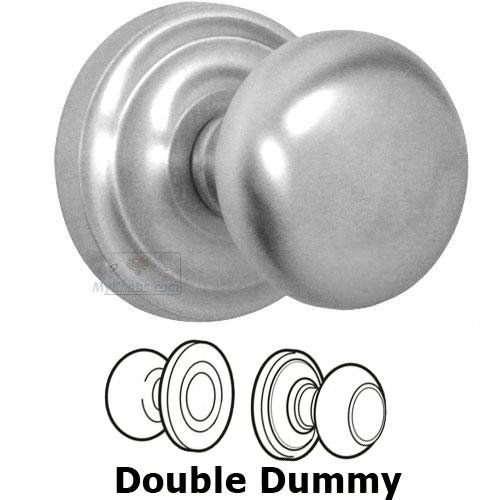 Double Dummy Set Classic 2 1/8" Half Round Knob with Radial Rosette in Max Steel