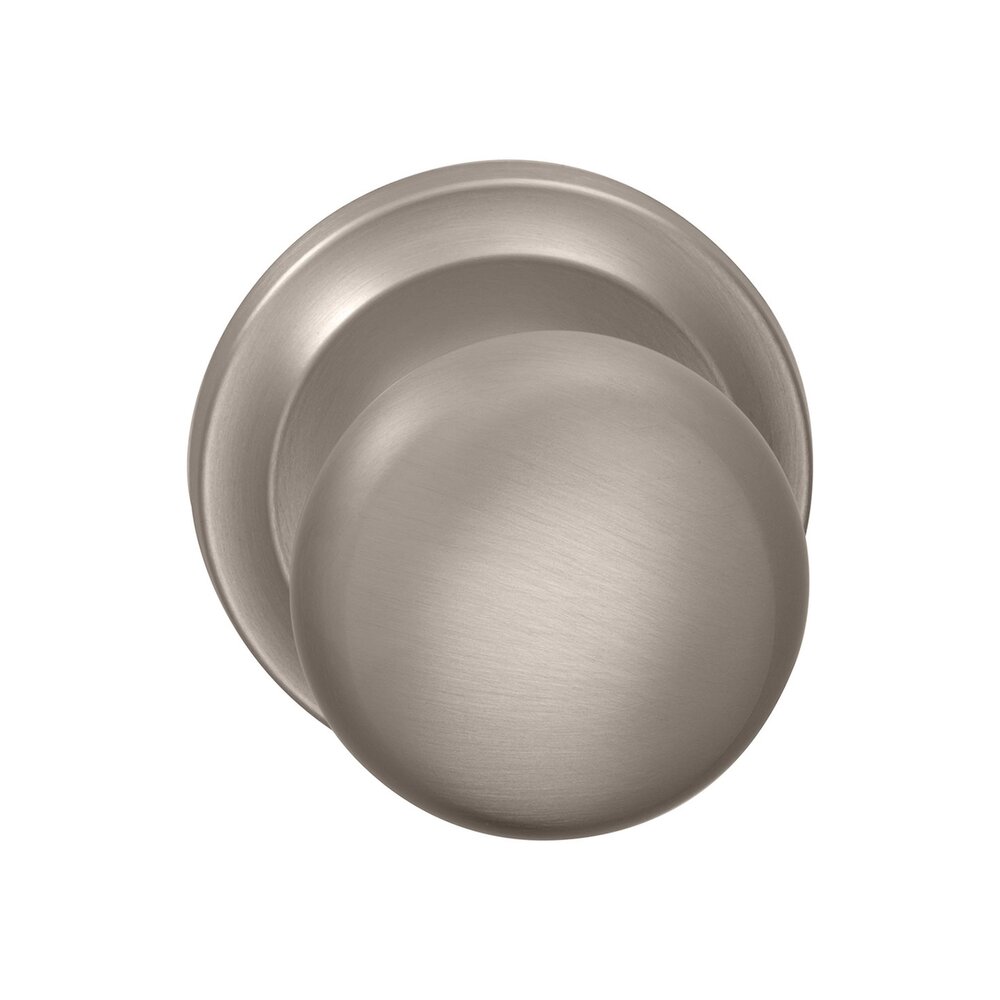 Privacy Latchset Classic 2 1/8" Half Round Knob with Radial Rosette in Satin Nickel Lacquered