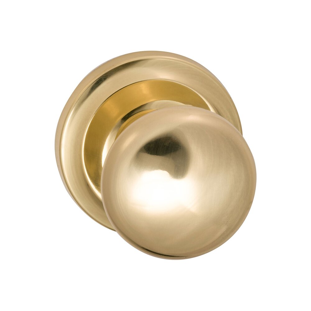 Single Dummy Traditions Knob with Radial Rosette in Polished Brass Unlacquered