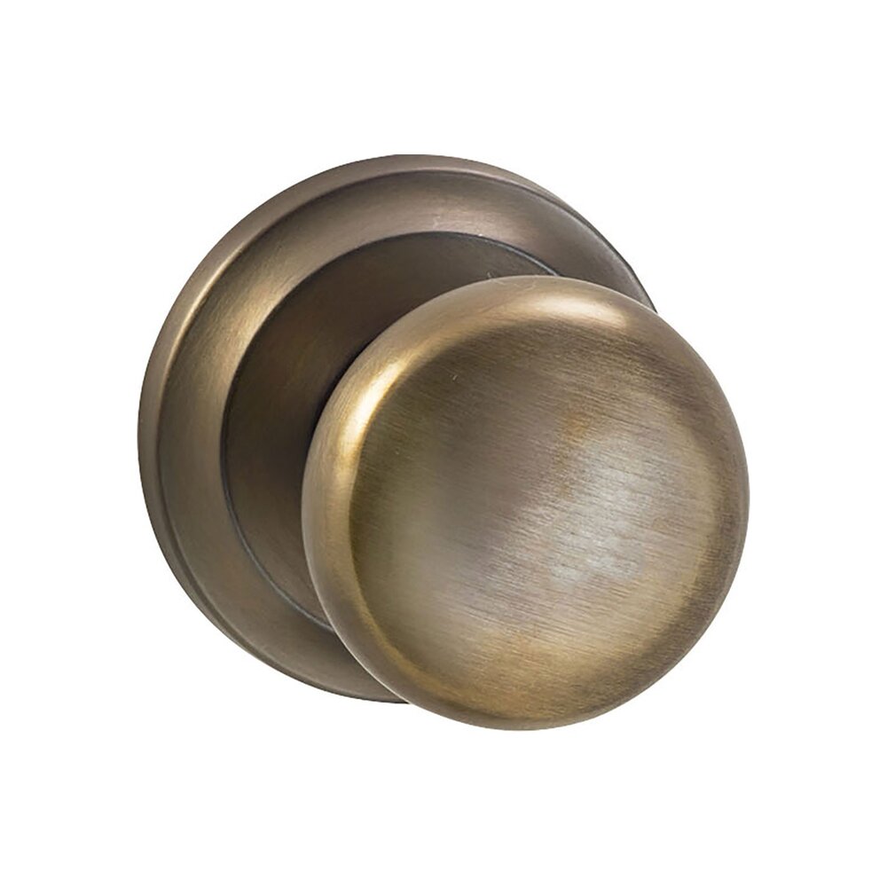 Privacy Traditions Knob with Radial Rosette in Antique Bronze Unlacquered