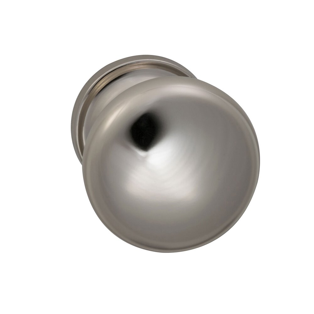 Passage Traditions Half Round Door Knob with Small Radial Rosette in Polished Nickel Lacquered