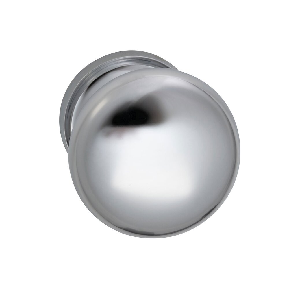 Passage Traditions Half Round Door Knob with Small Radial Rosette in Polished Chrome