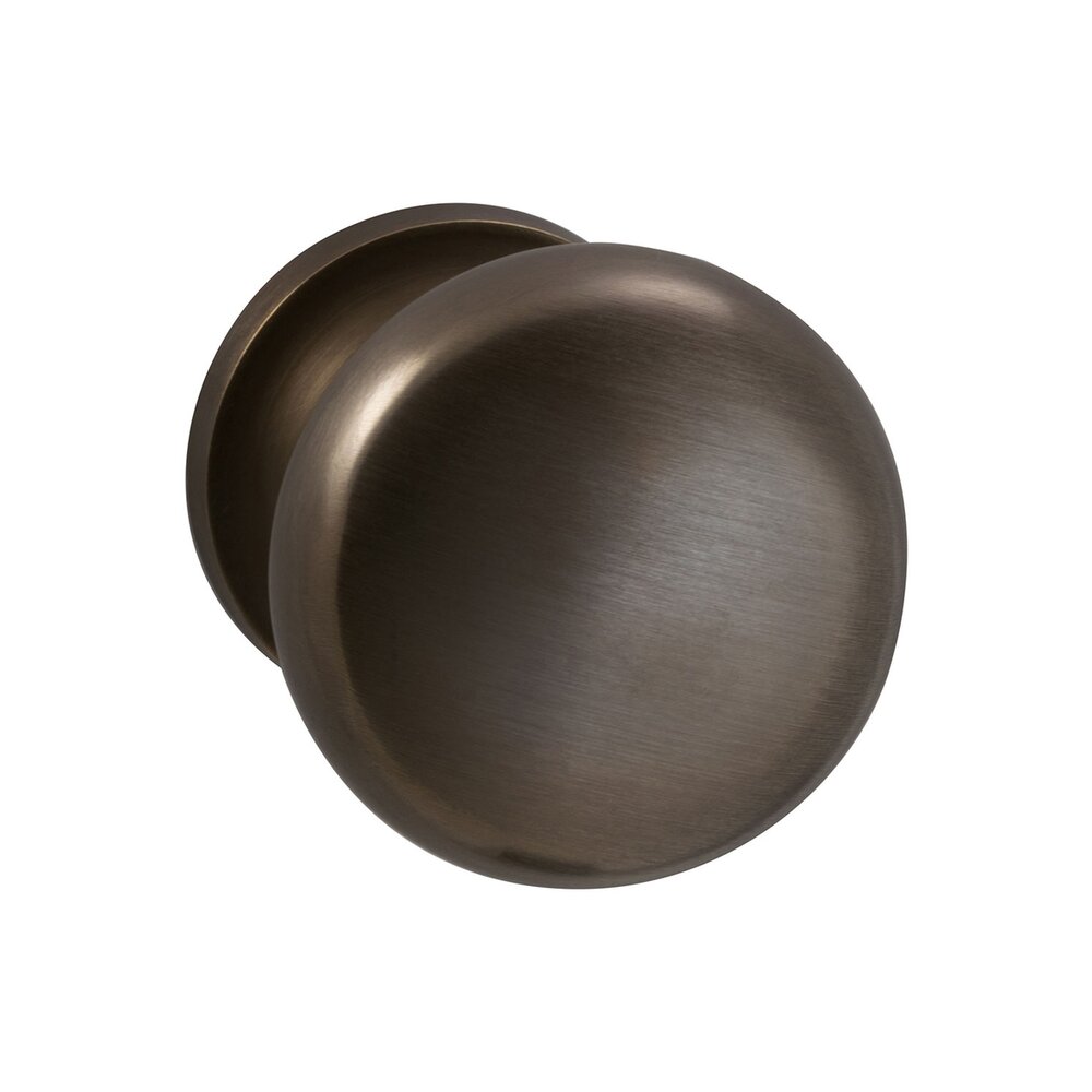 Passage Traditions Half Round Door Knob with Small Radial Rosette in Antique Bronze Unlacquered
