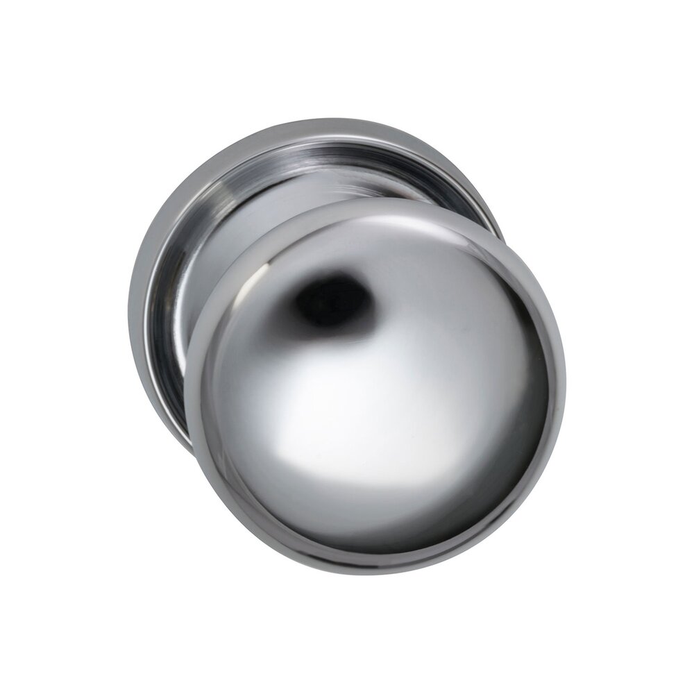 Passage Traditions Half Round Door Knob with Medium Radial Rosette in Polished Chrome