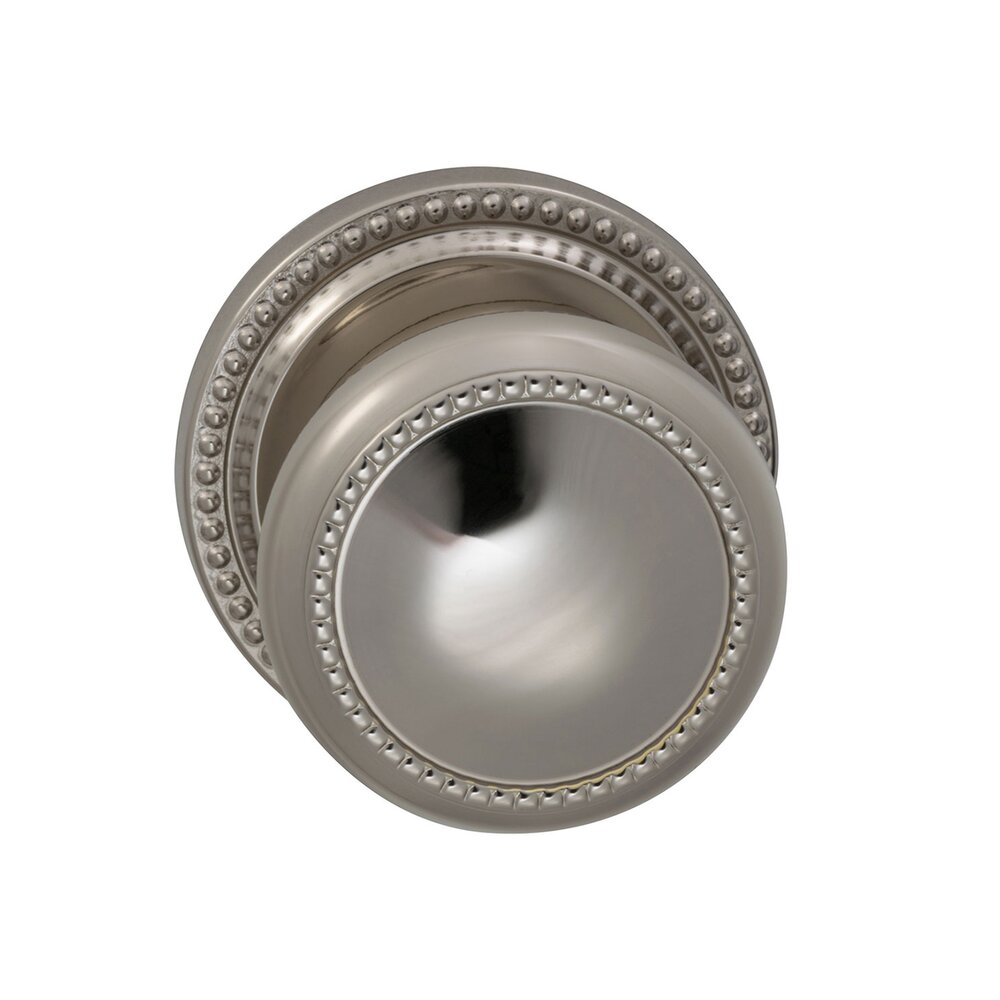 Single Dummy Traditions Beaded Knob with Beaded Rosette in Polished Nickel Lacquered