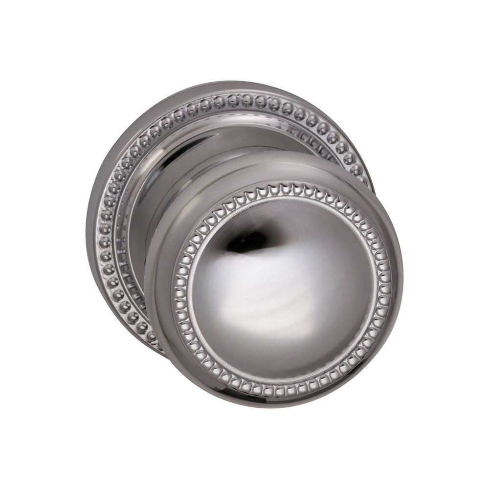 Single Dummy Traditions Beaded Knob with Beaded Rosette in Polished Chrome