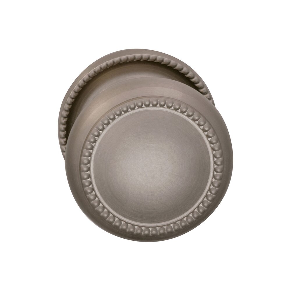Passage Traditions Beaded Door Knob with Medium Beaded Rosette in Satin Nickel Lacquered