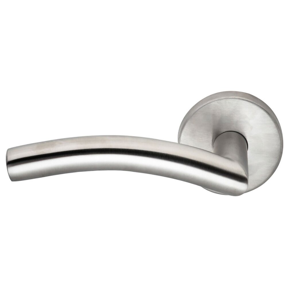 Single Dummy Arch Left Handed Lever with Plain Rosette in Brushed Stainless Steel