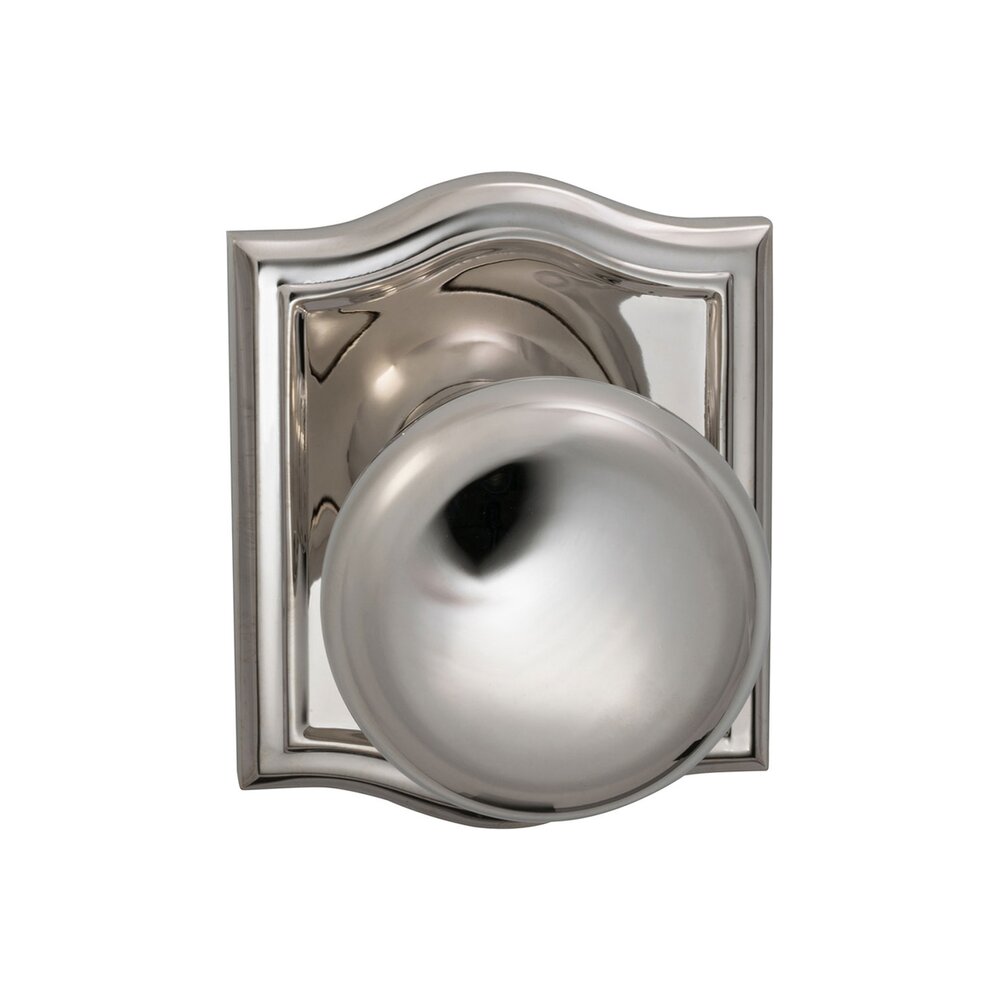Double Dummy Colonial Knob with Arch Rose in Polished Nickel Lacquered