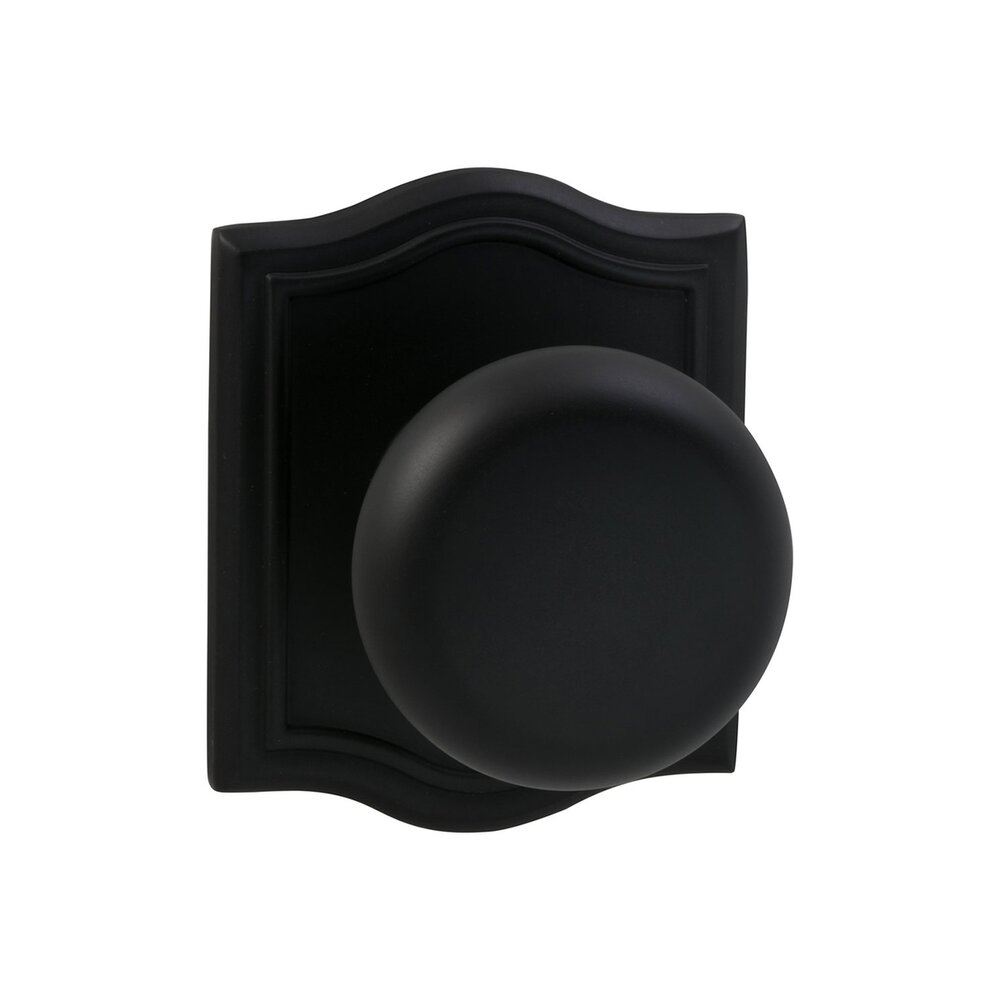 Passage Colonial Knob with Arch Rose in Oil Rubbed Bronze Lacquered