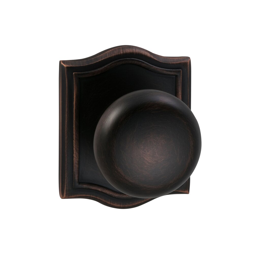 Passage Colonial Knob with Arch Rose in Tuscan Bronze