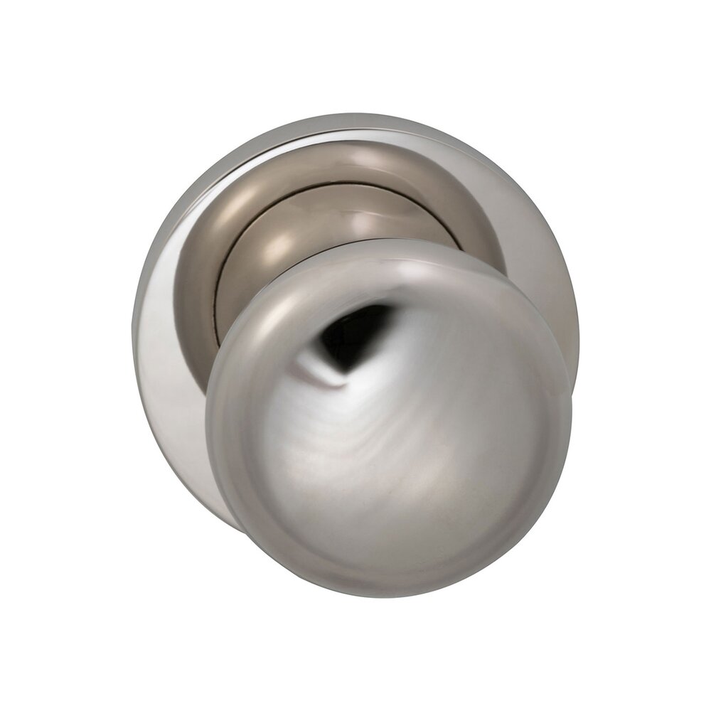 Double Dummy Colonial Knob with Modern Rose in Polished Nickel Lacquered