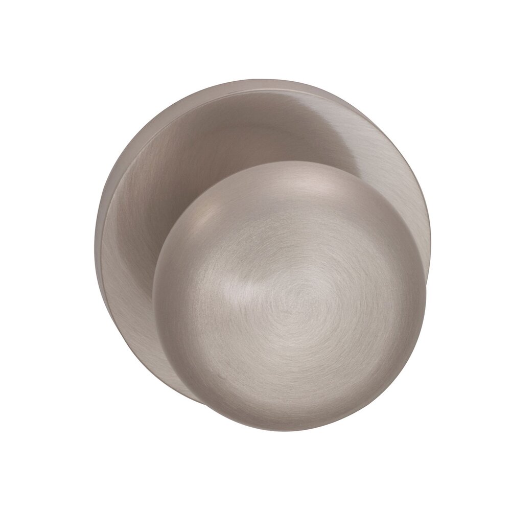 Single Dummy Colonial Knob with Modern Rose in Satin Nickel Lacquered