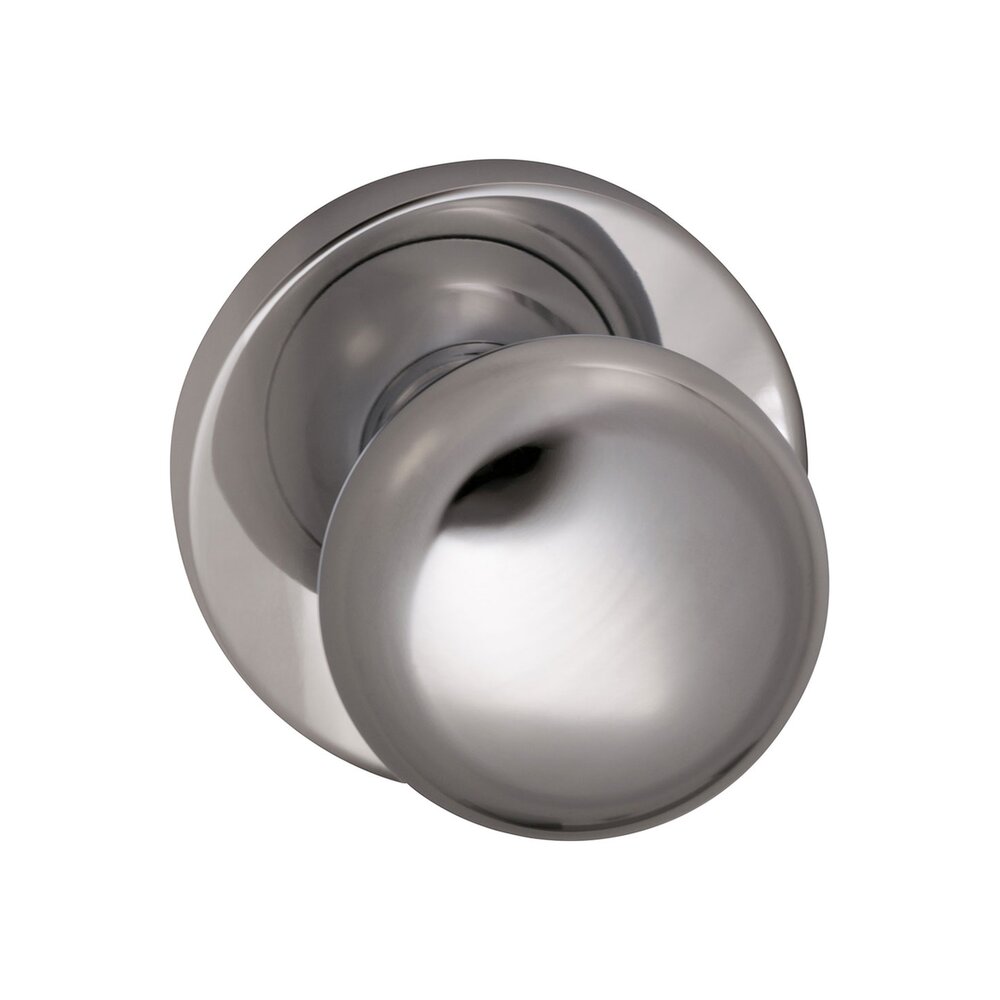 Single Dummy Colonial Knob with Modern Rose in Polished Chrome