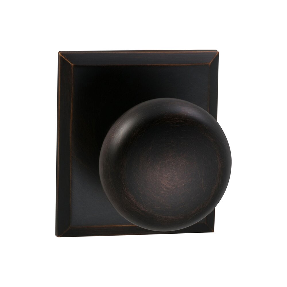 Double Dummy Colonial Knob with Rectangle Rose in Tuscan Bronze