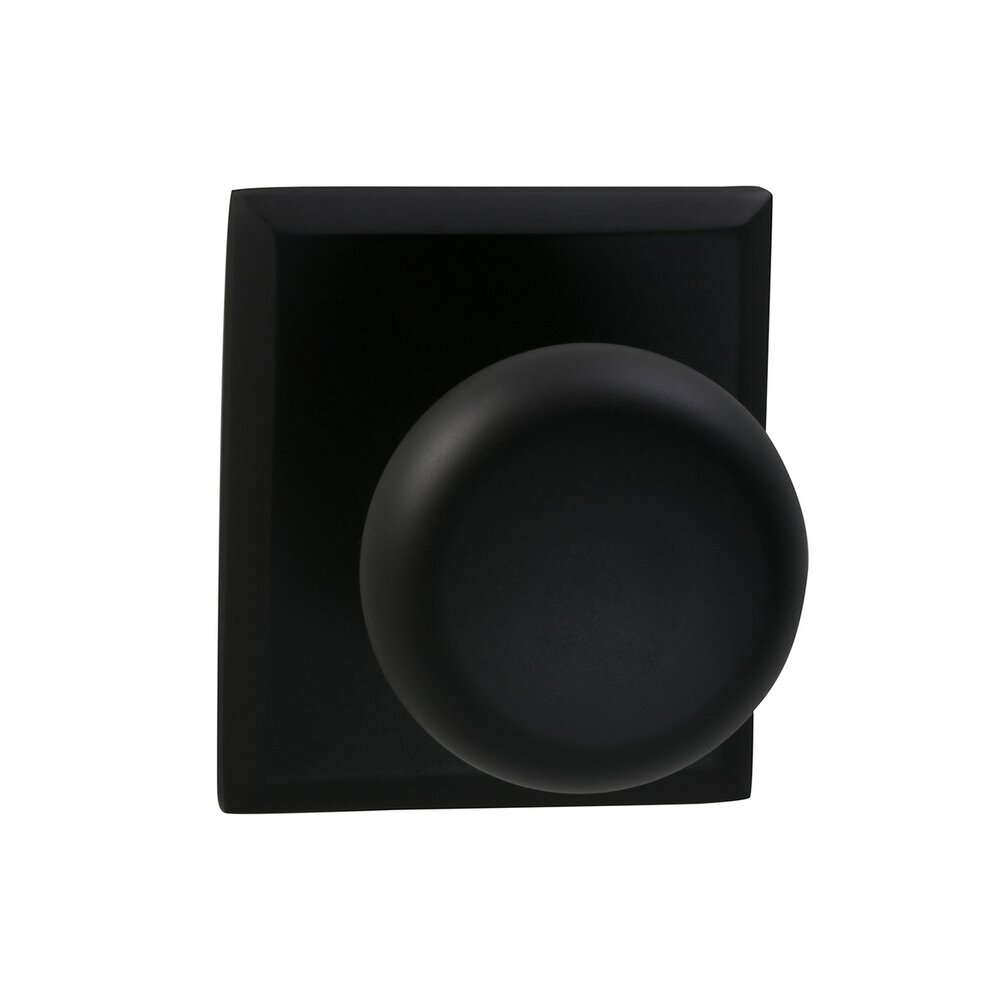 Privacy Colonial Knob with Rectangle Rose in Oil Rubbed Bronze Lacquered