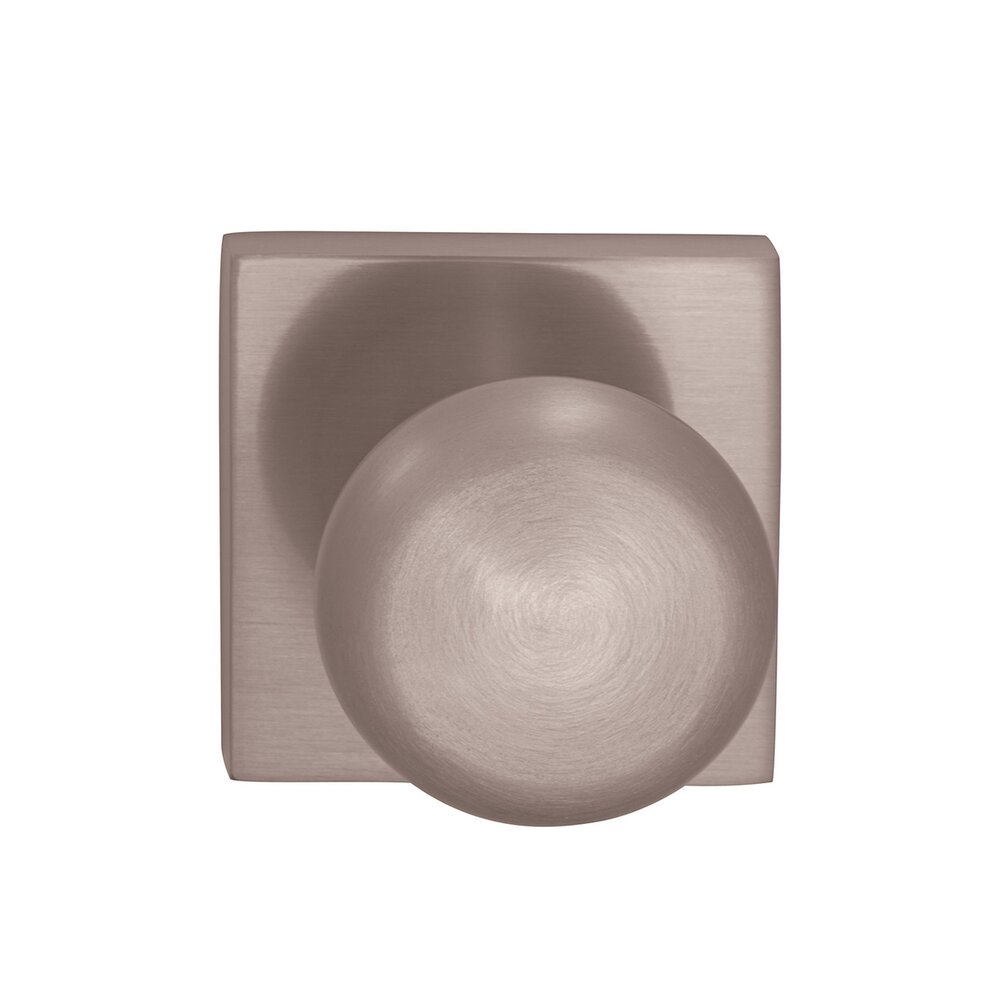 Double Dummy Colonial Knob with Square Rose in Satin Nickel Lacquered Plated, Lacquered