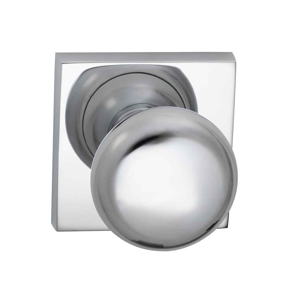Double Dummy Colonial Knob with Square Rose in Polished Chrome Plated