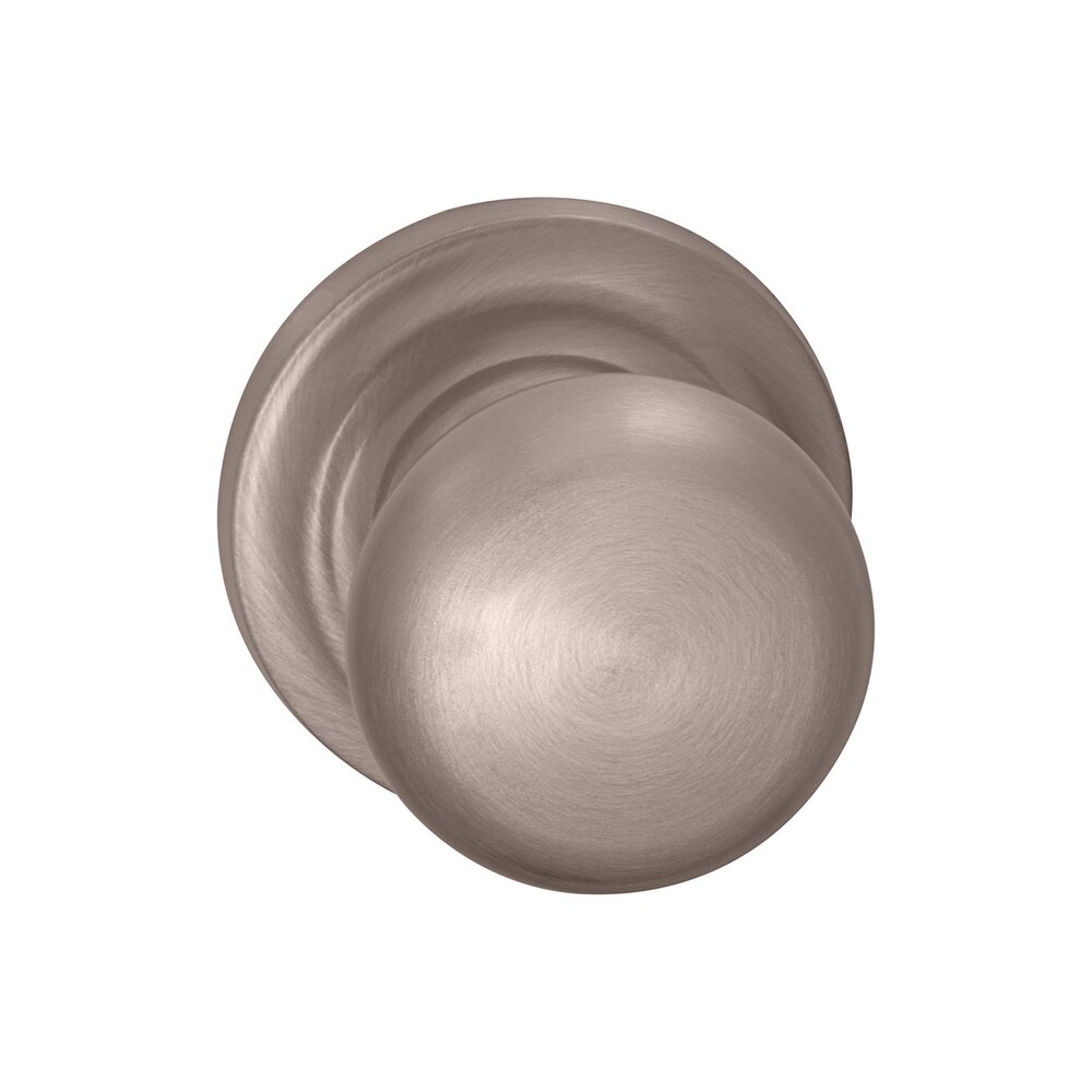 Double Dummy Colonial Knob with Traditional Rose in Satin Nickel Lacquered