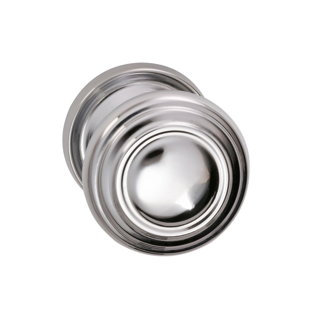 Passage Traditions Contoured Door Knob with Medium Radial Rosette in Polished Chrome