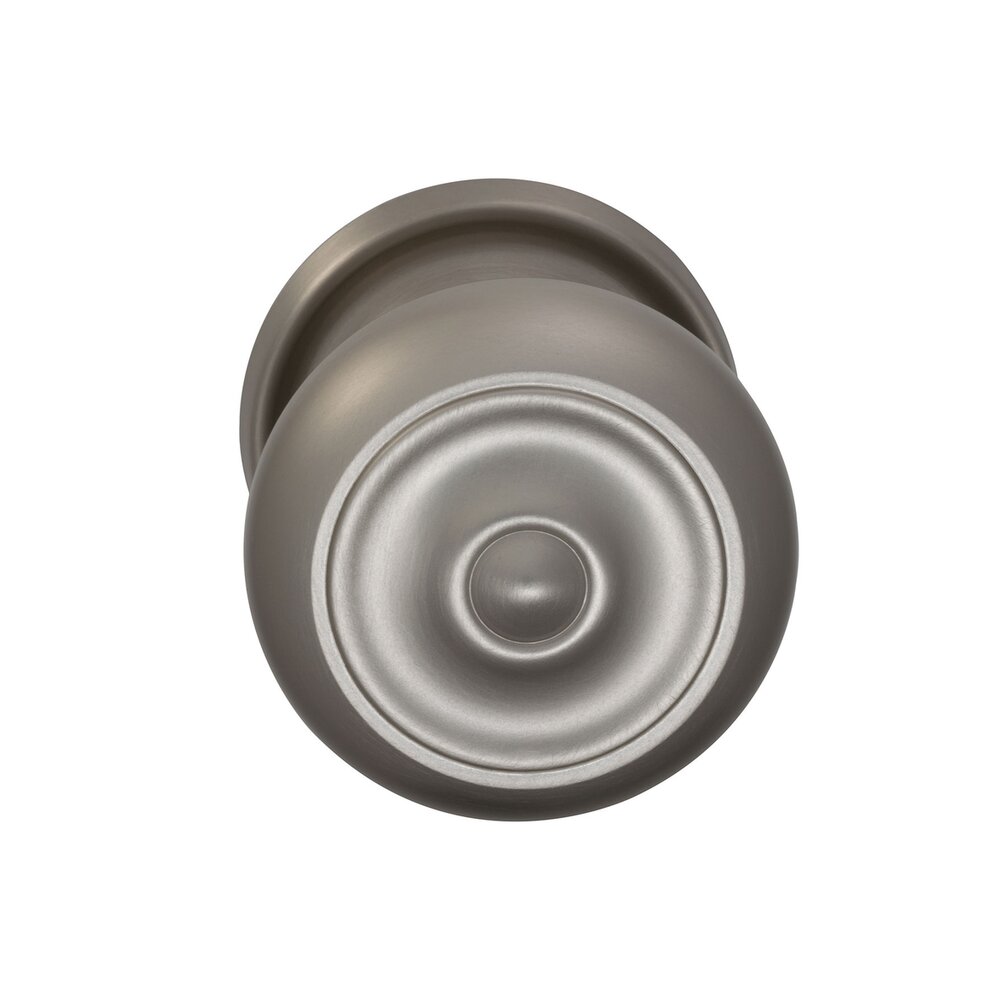 Single Dummy Traditions Classic Door Knob with Medium Radial Rosette in Satin Nickel Lacquered