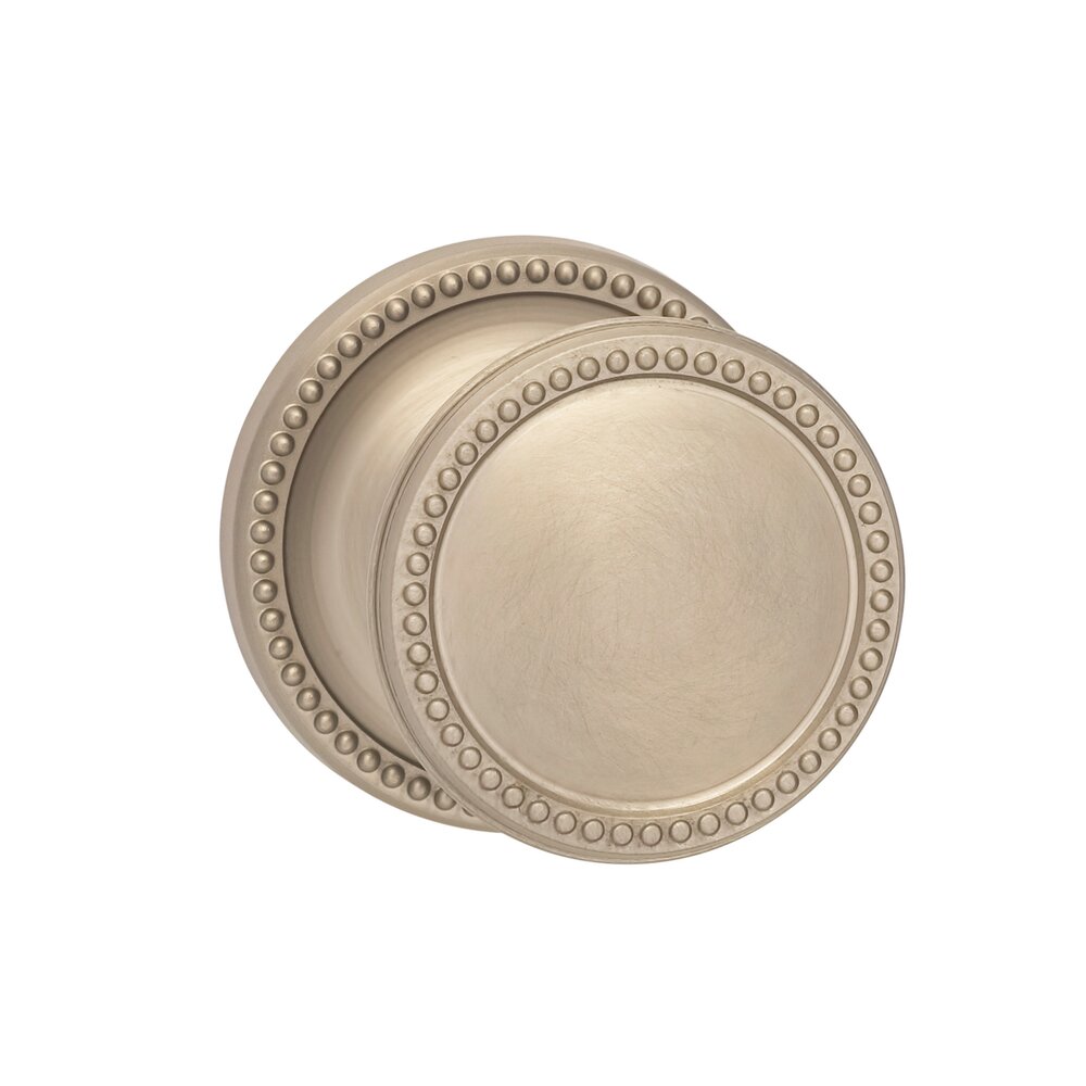 Single Dummy Beaded Knob Beaded Rose in Satin Nickel Lacquered