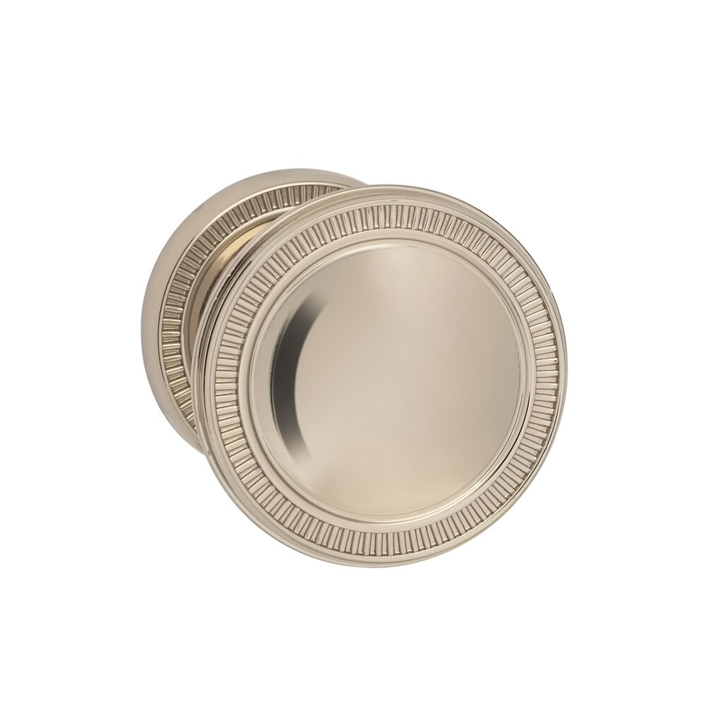 Single Dummy Milled Knob Small Milled Rose in Polished Polished Nickel Lacquered