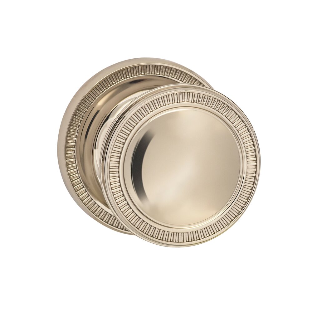 Privacy Milled Knob Milled Rose in Polished Polished Nickel Lacquered