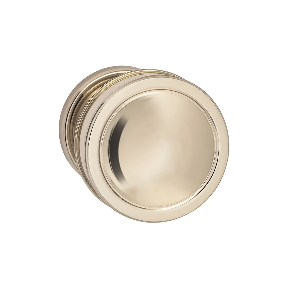 Passage Edged Knob and Small Edged Rose in Polished Polished Nickel Lacquered
