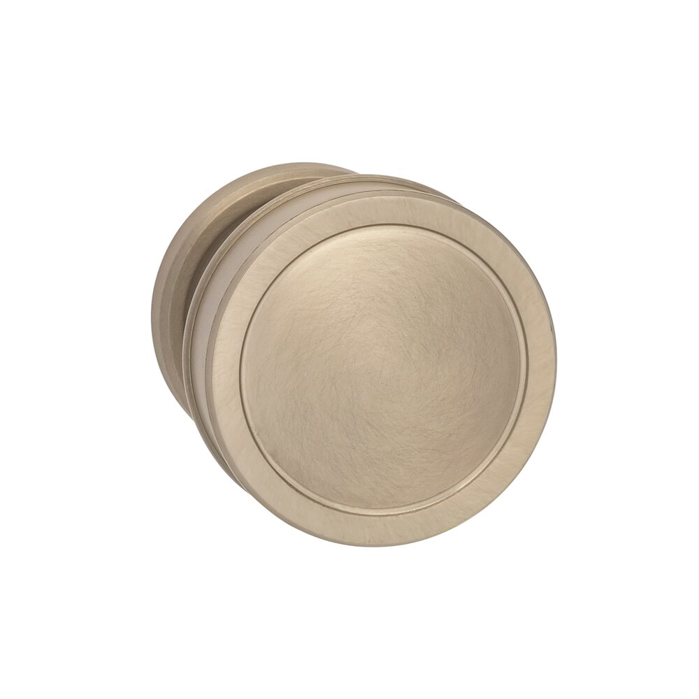 Privacy Edged Knob and Small Edged Rose in Satin Nickel Lacquered