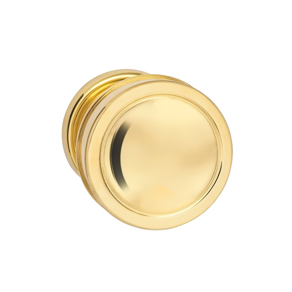 Privacy Edged Knob and Small Edged Rose in Polished Brass Unlacquered