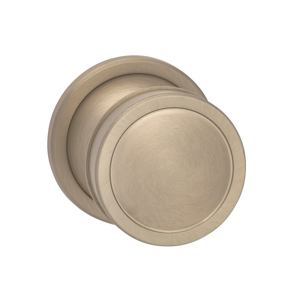 Single Dummy Edged Knob Edged Rose in Satin Nickel Lacquered