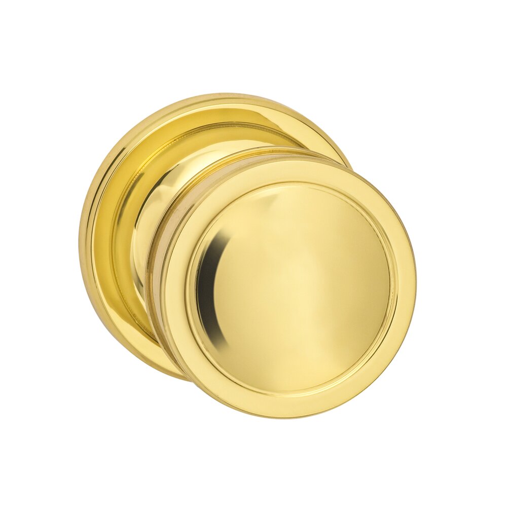 Single Dummy Edged Knob Edged Rose in Polished Brass Lacquered