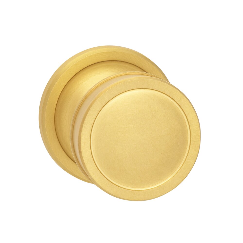 Privacy Edged Knob Edged Rose in Satin Brass Lacquered