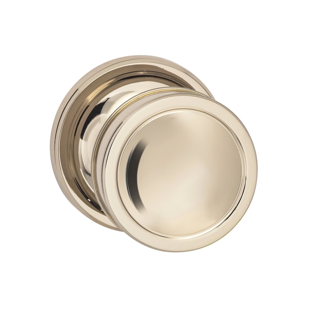 Privacy Edged Knob Edged Rose in Polished Polished Nickel Lacquered