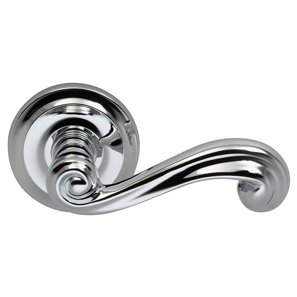 Passage Wave Right Handed Lever with Radial Rosette in Polished Chrome