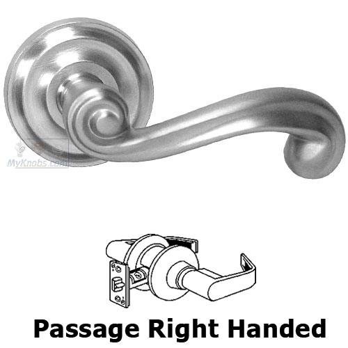 Passage Wave Right Handed Lever with Radial Rosette in Max Steel