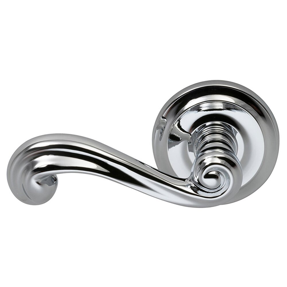 Privacy Wave Left Handed Lever with Radial Rosette in Polished Chrome