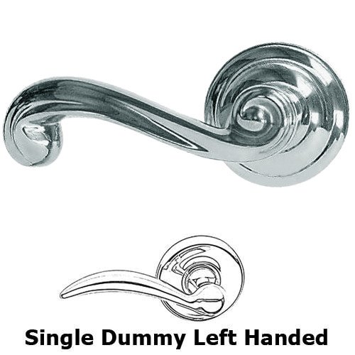 Single Dummy Wave Left Handed Lever with Radial Rosette in Polished Chrome