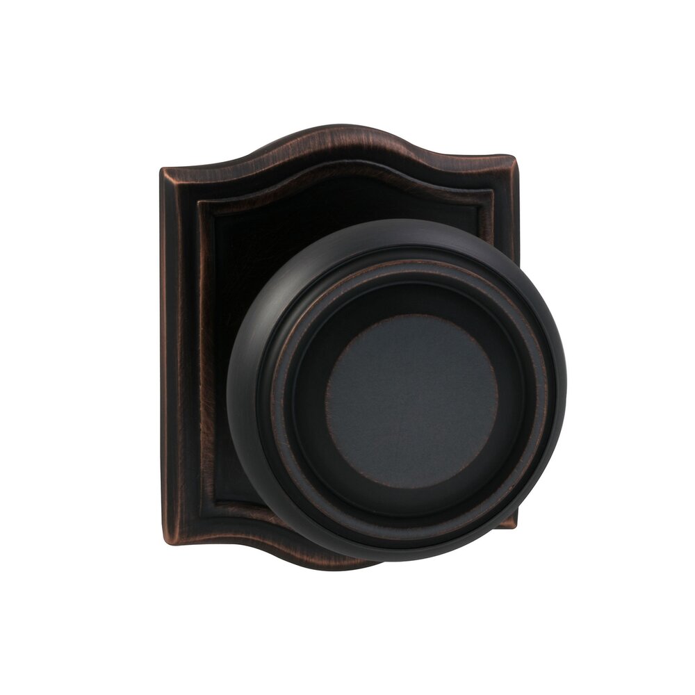 Privacy Traditional Knob with Arch Rose in Tuscan Bronze