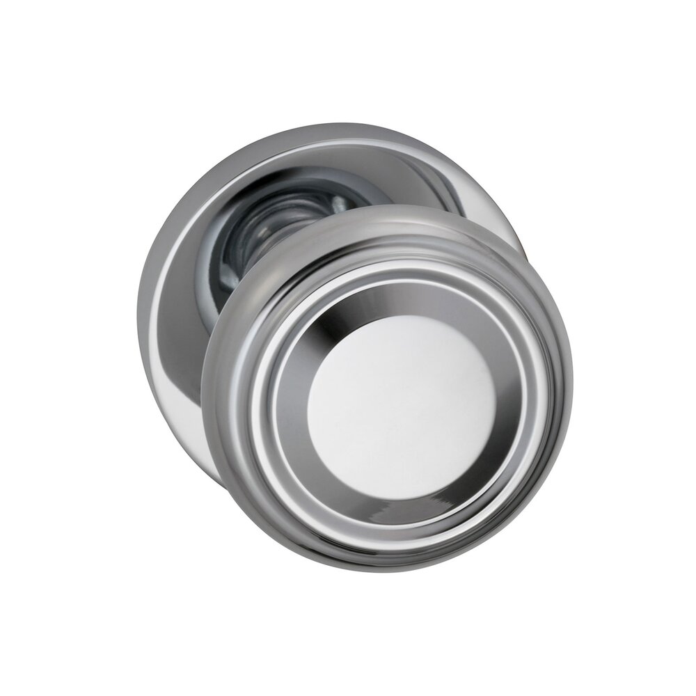 Double Dummy Traditional Knob with Modern Rose in Polished Chrome