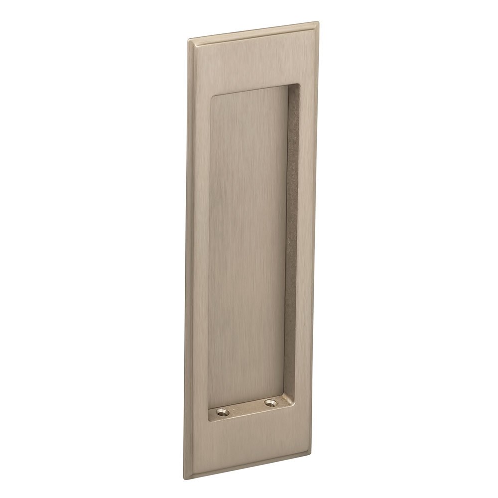 Large Stepped Rectangle Flush Pull in Satin Nickel Lacquered