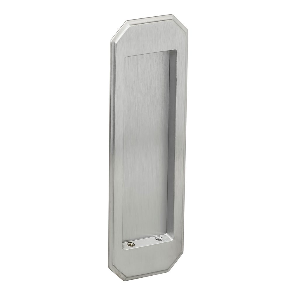 Large Traditional Rectangle Flush Pull in Satin Chrome