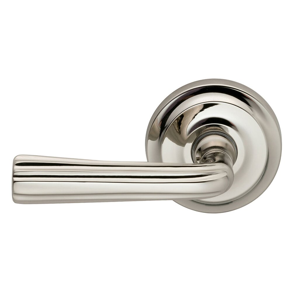 Privacy Traditions Left Handed Lever with Radial Rosette in Polished Nickel Lacquered
