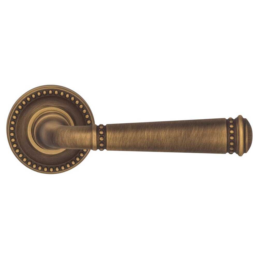 Privacy Beaded Lever and Small Beaded Rose in Antique Brass Lacquered