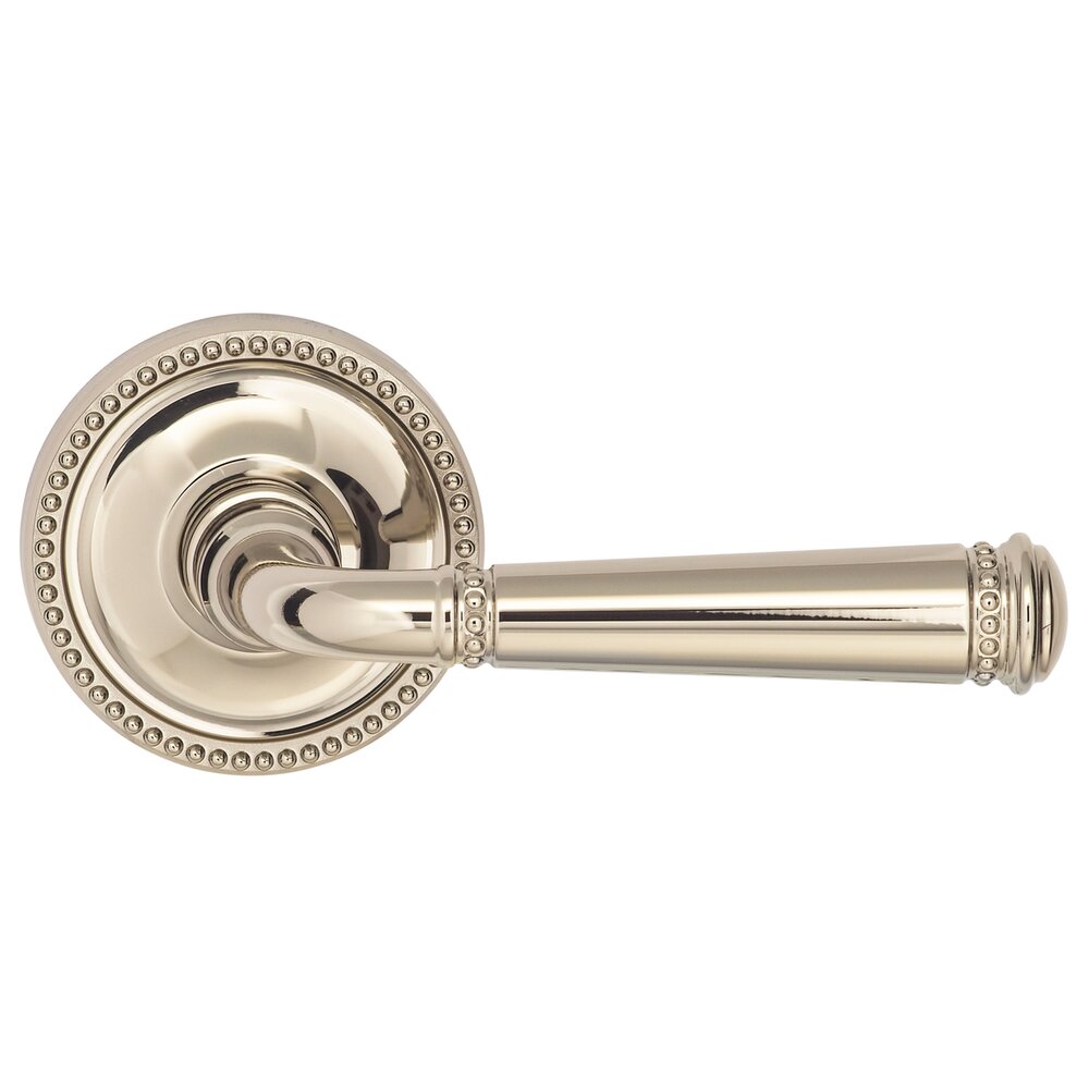 Single Dummy Beaded Lever Beaded Rose in Polished Polished Nickel Lacquered